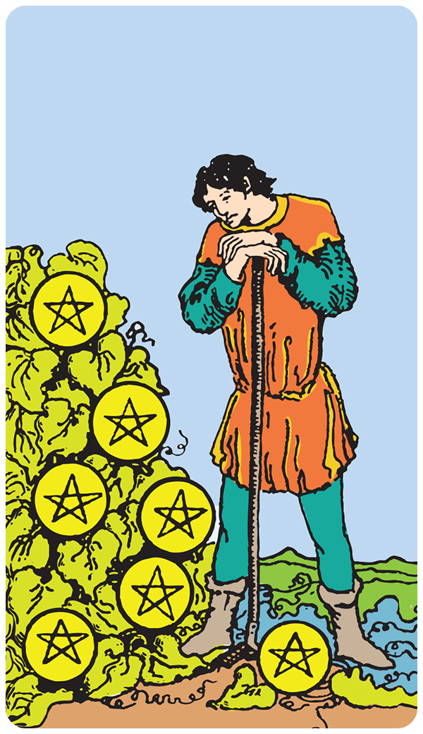 Seven of Pentacles Tarot Card